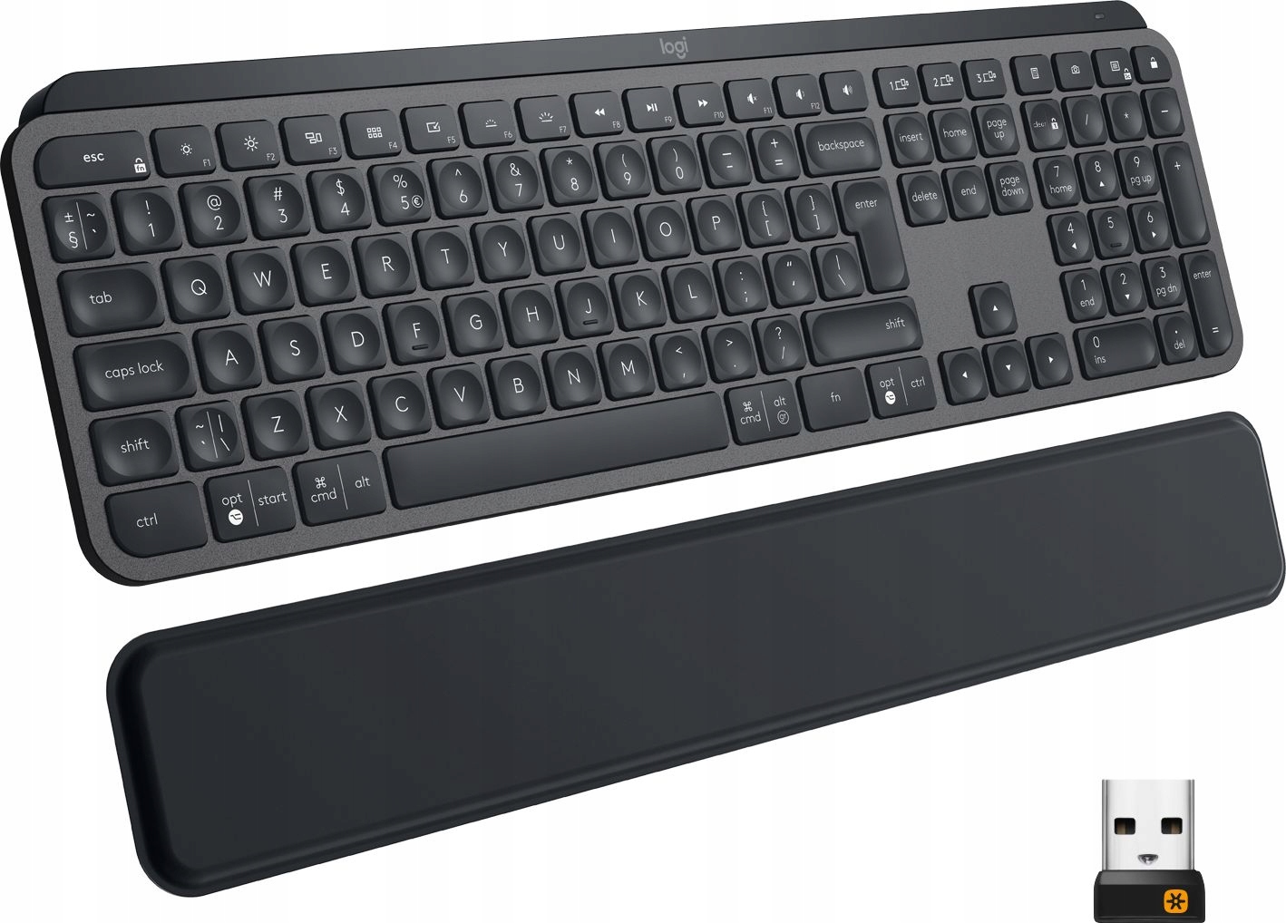 Bezprzewodowa klawiatura Logitech MX Keys biura z podpórką Plus 920-009416