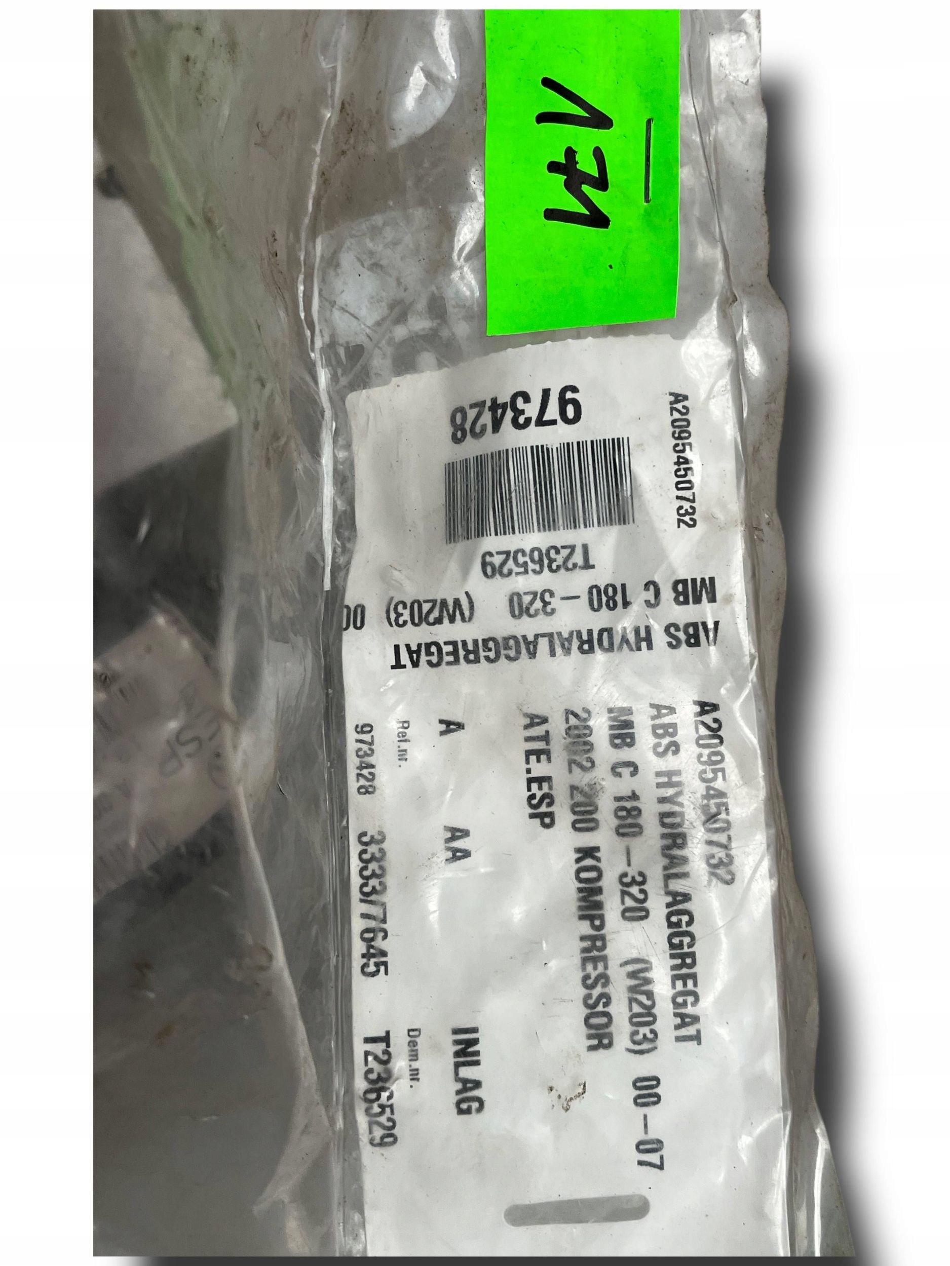 Pompa ABS MERCEDES-BENZ C COUPE (C205) A2095450232 2.0L !J