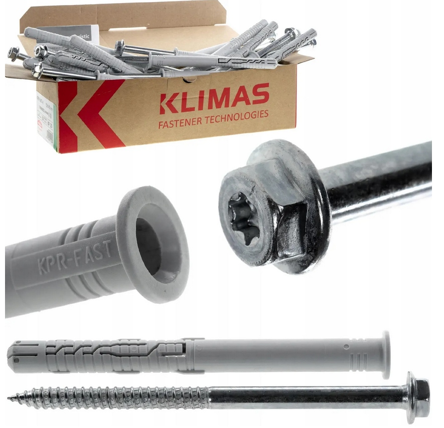 Rámové Rozpěrné Hmoždinky 10x260 Dyble S Vrutem Tx 25 Ks