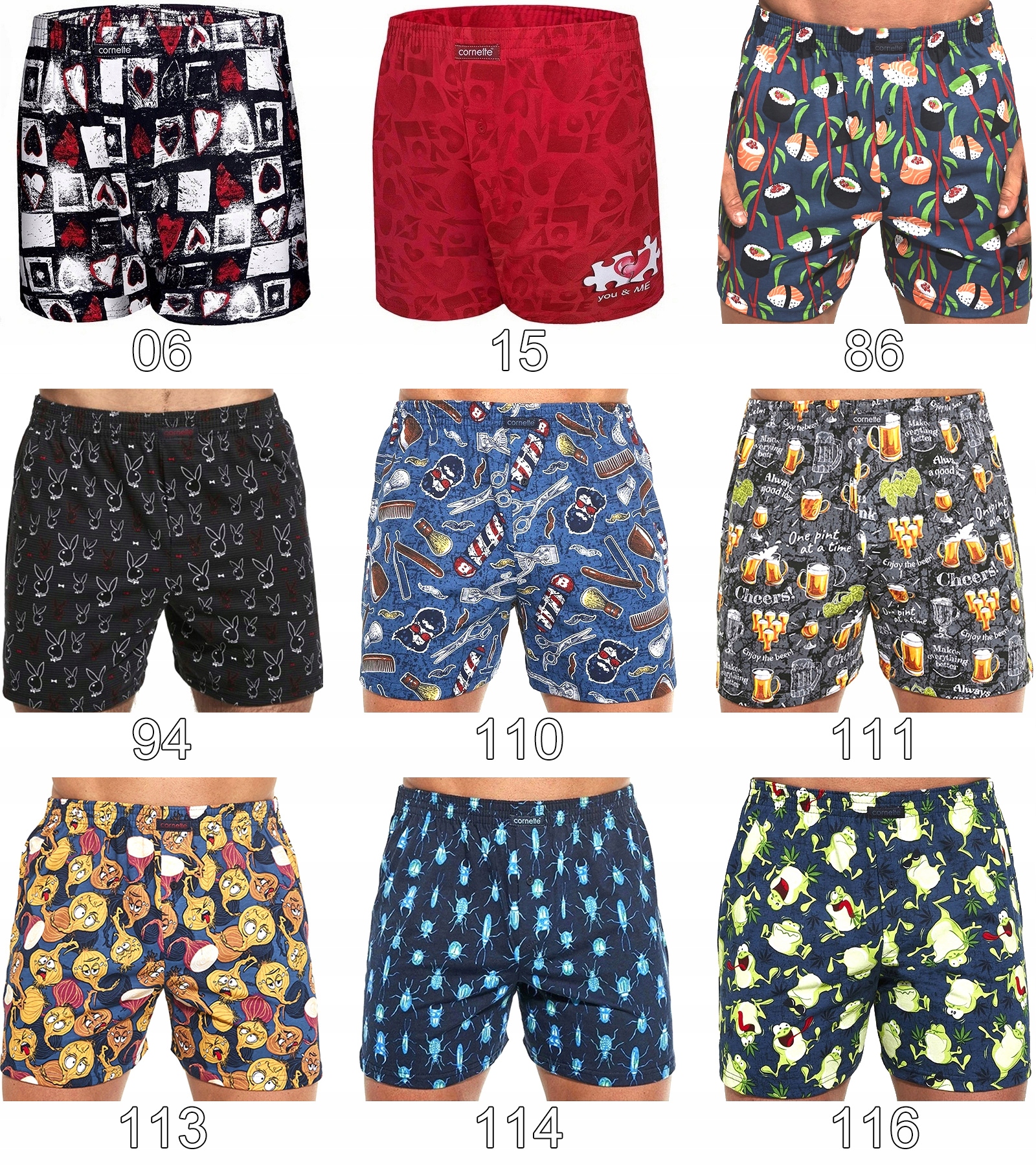 CORNETTE BOKSERKI CLASSIC luźne dużo wzorów L Rozmiar L