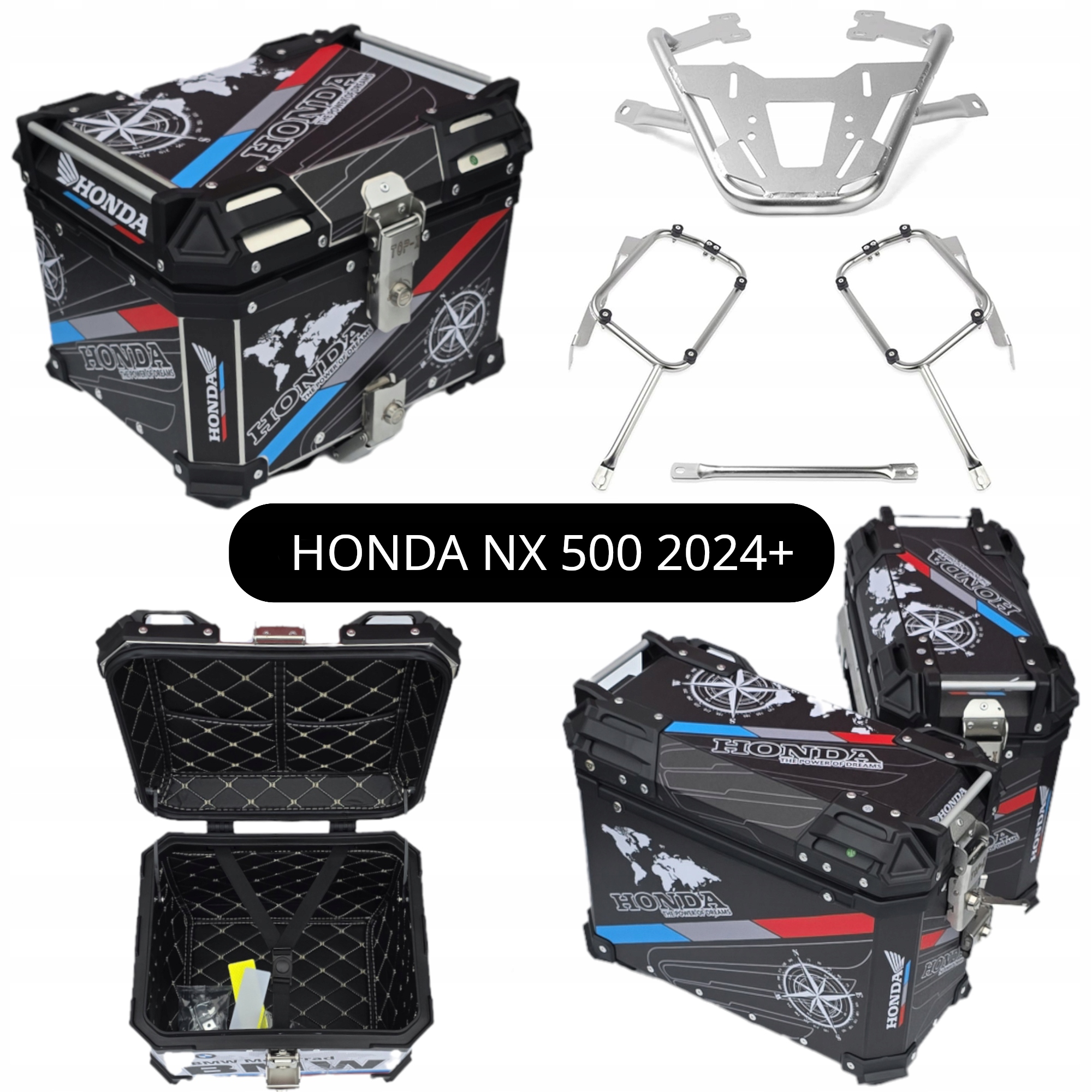 Kufry Hliníkové Rámy Honda Nx 500 NX500 24+ Sada