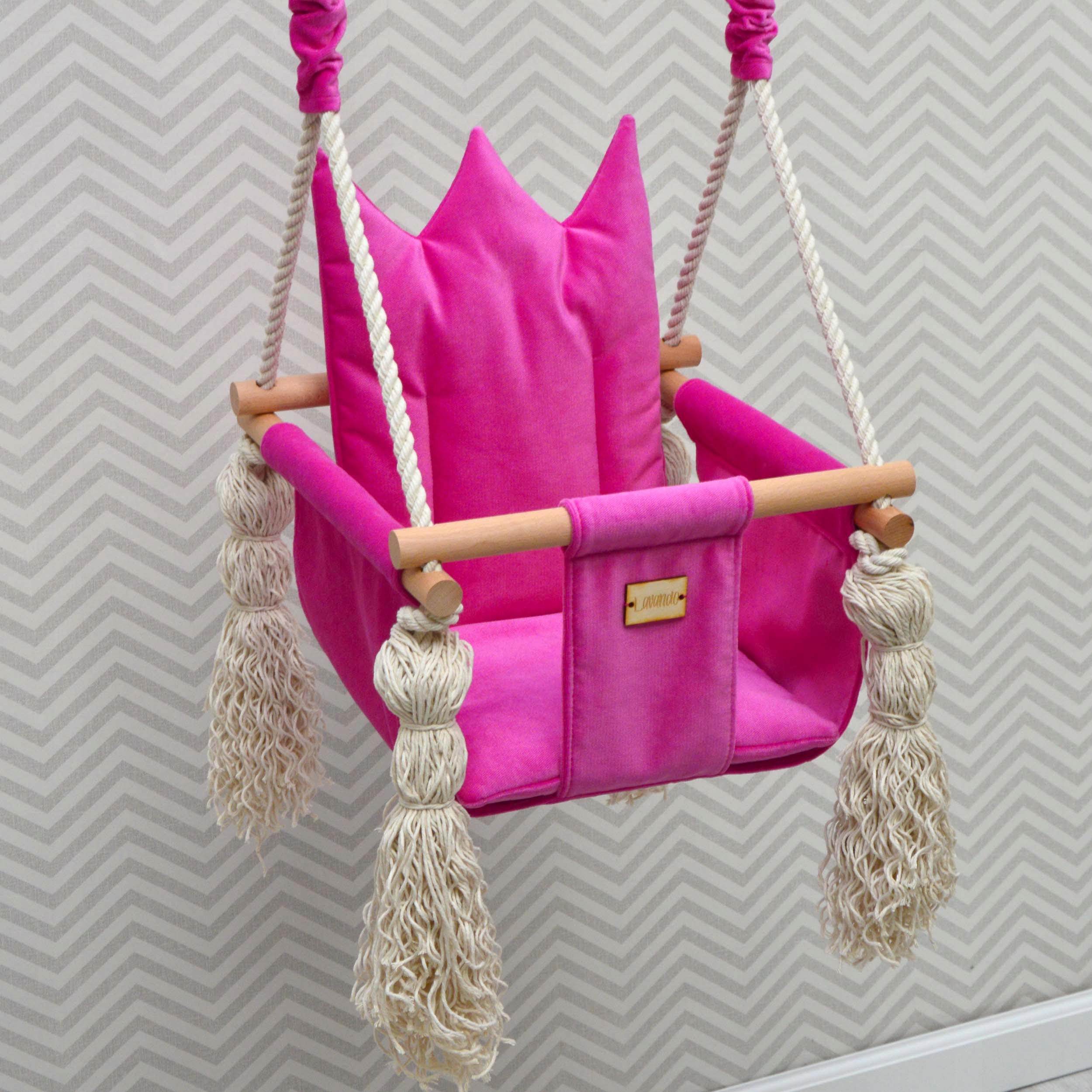 LAVANDO -HUŚTAWKA DLA DZIECI USZTYWNIONA WELUR MIX Kod producenta hus-2010