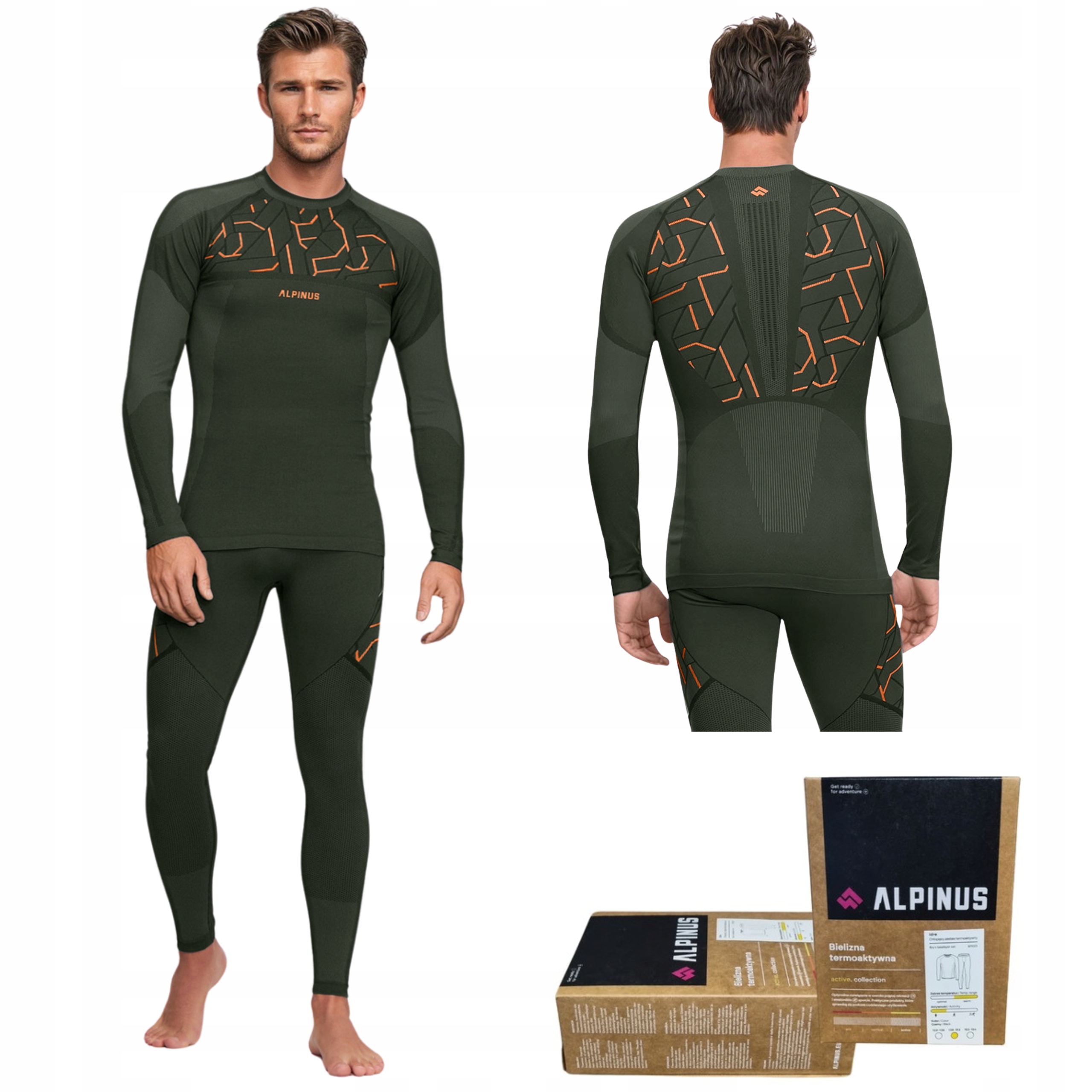 Bielizna Termoaktywna Alpinus Męska Komplet Spodnie I Bluza Gausdal Set M