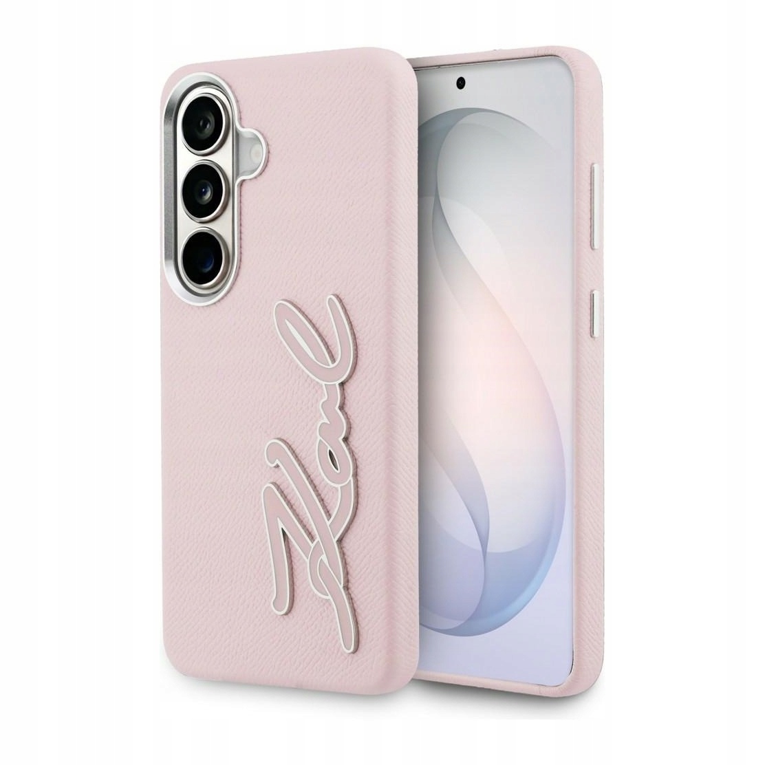 Pouzdro pro Samsung S26 Karl Lagerfeld Grained Signature růžové