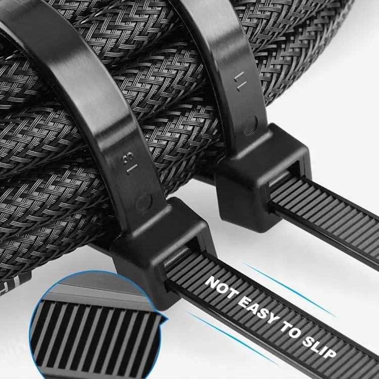 BARDZO MOCNE OPASKI ZACISKOWE QBA TRYTYTKI 4,7x450mm 100 SZT. ODPORNE BLACK Marka bez marki