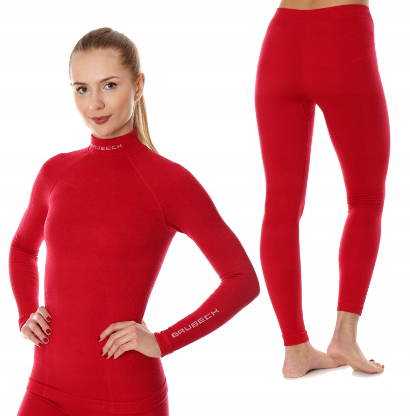 Brubeck Komplet Termoaktywny Extreme Wool Wełna Merynosa Damski Malinowy L