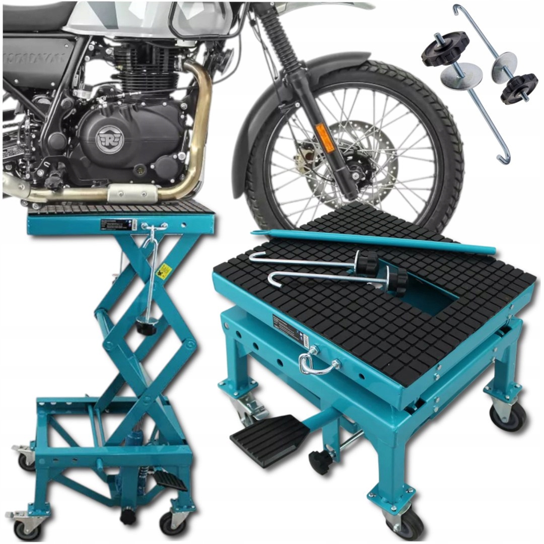 Hydraulický nožnicový zdvihák pre motocykle Mobilná gumová platforma 135 kg