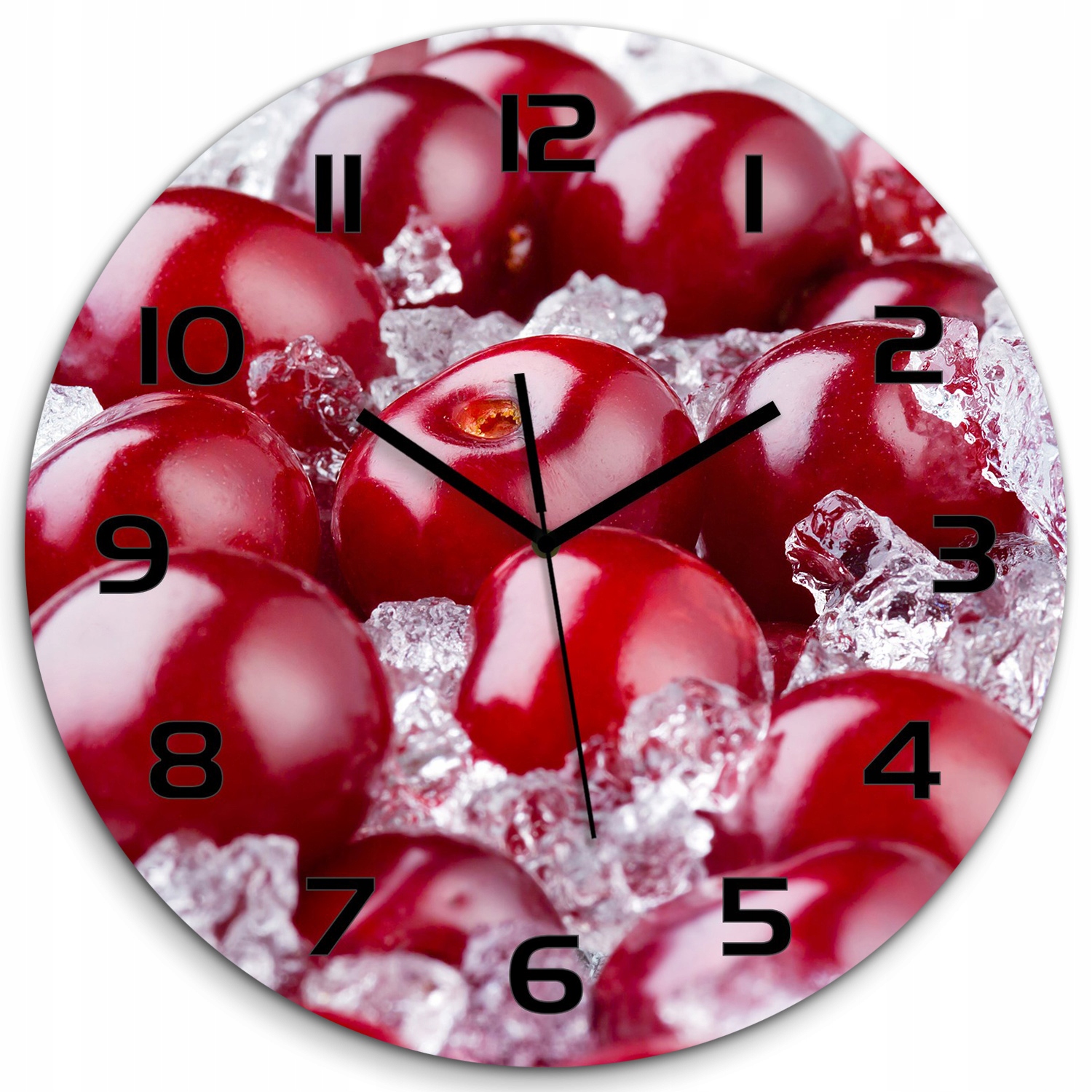 

Zegar ścienny ze szkła, duży Mrożona wiśnia fi 60