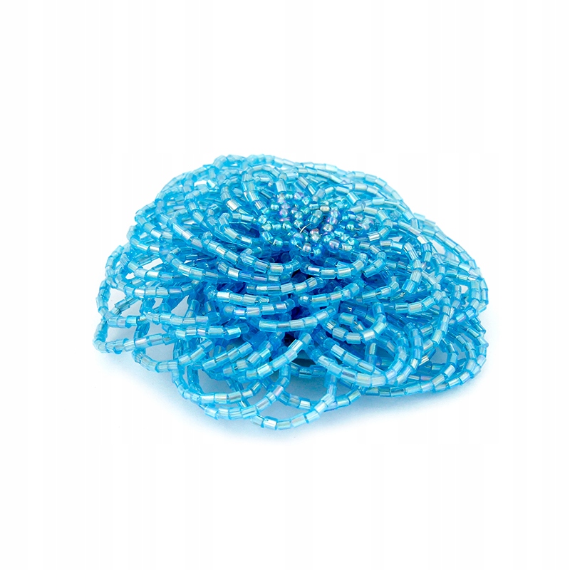 BROSZKA KWIAT Z KORALIKÓW NIEBIESKA