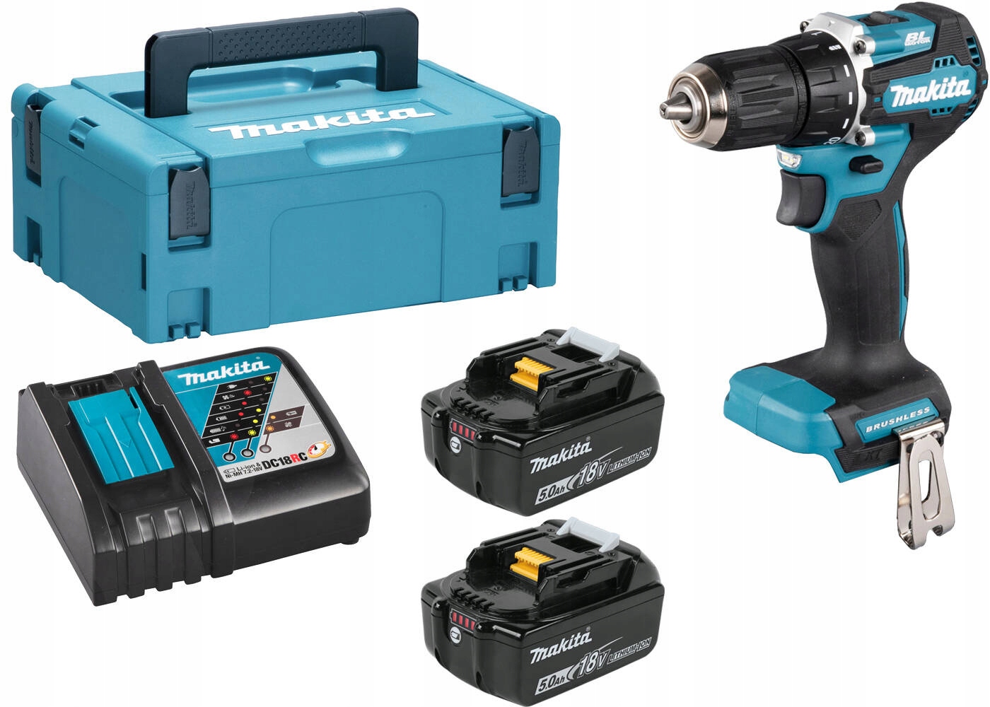 Makita Wiertarko wkrętarka akumulatorowa 18V 40Nm 2x5,0Ah DDF487RTJ