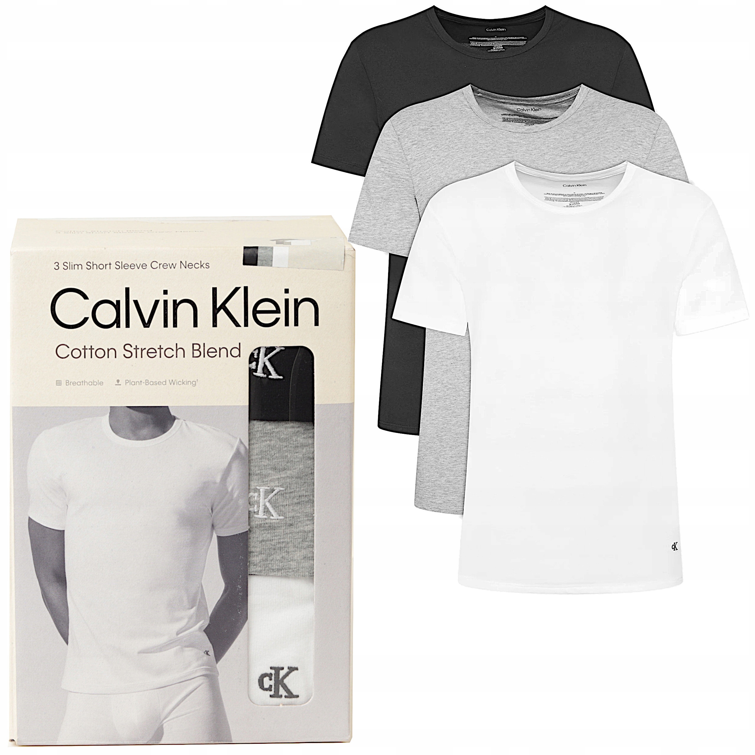 Pánské Tričko Calvin Klein s úzkým střihem bavlna logem, velikost S