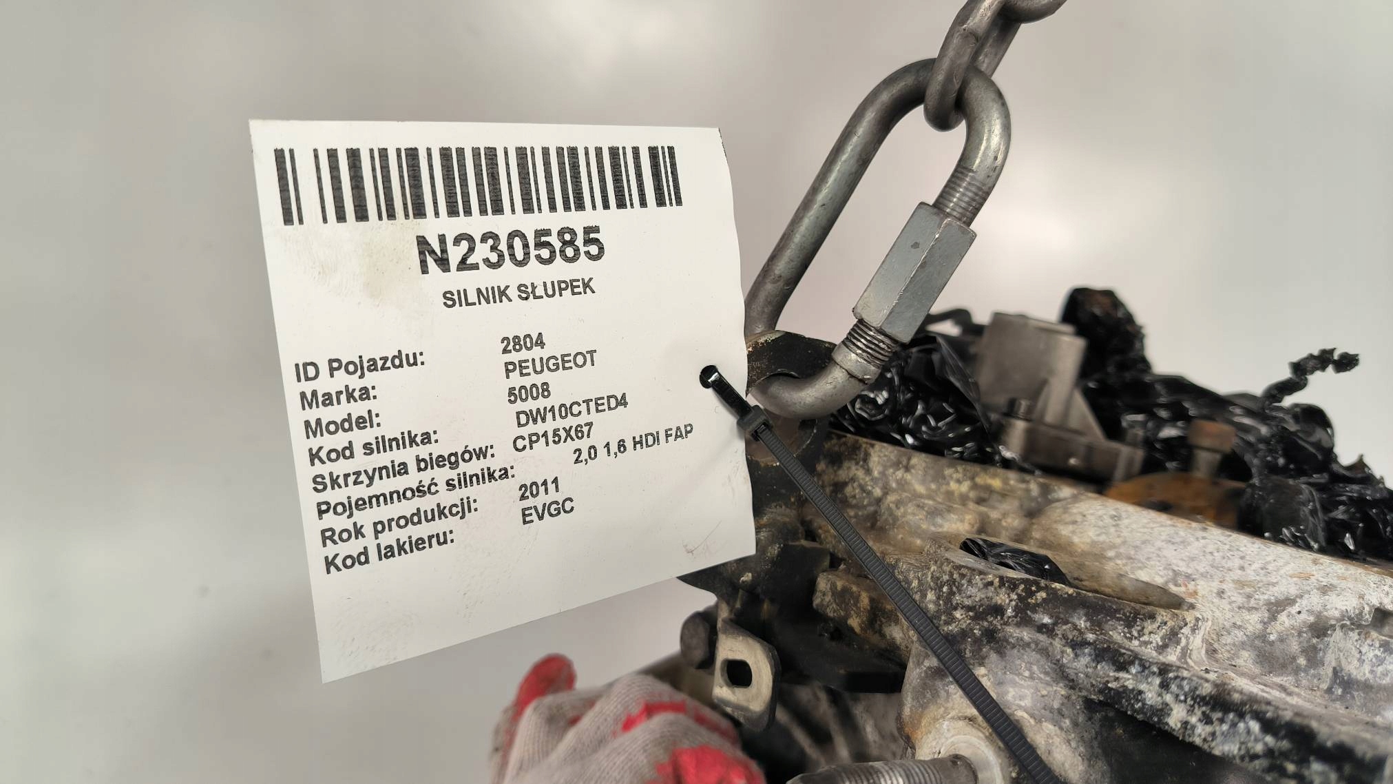 engine pillar 10DYYF 1.6 HDI 149 KM PEUGEOT 5008