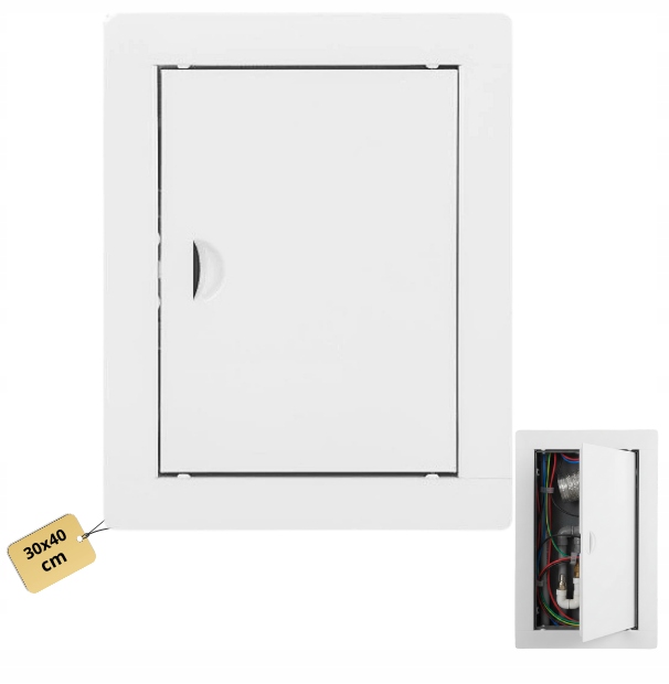 Revizní Dvířka Bílá 30x40 cm Kovové Rámeček Čistící Zámek