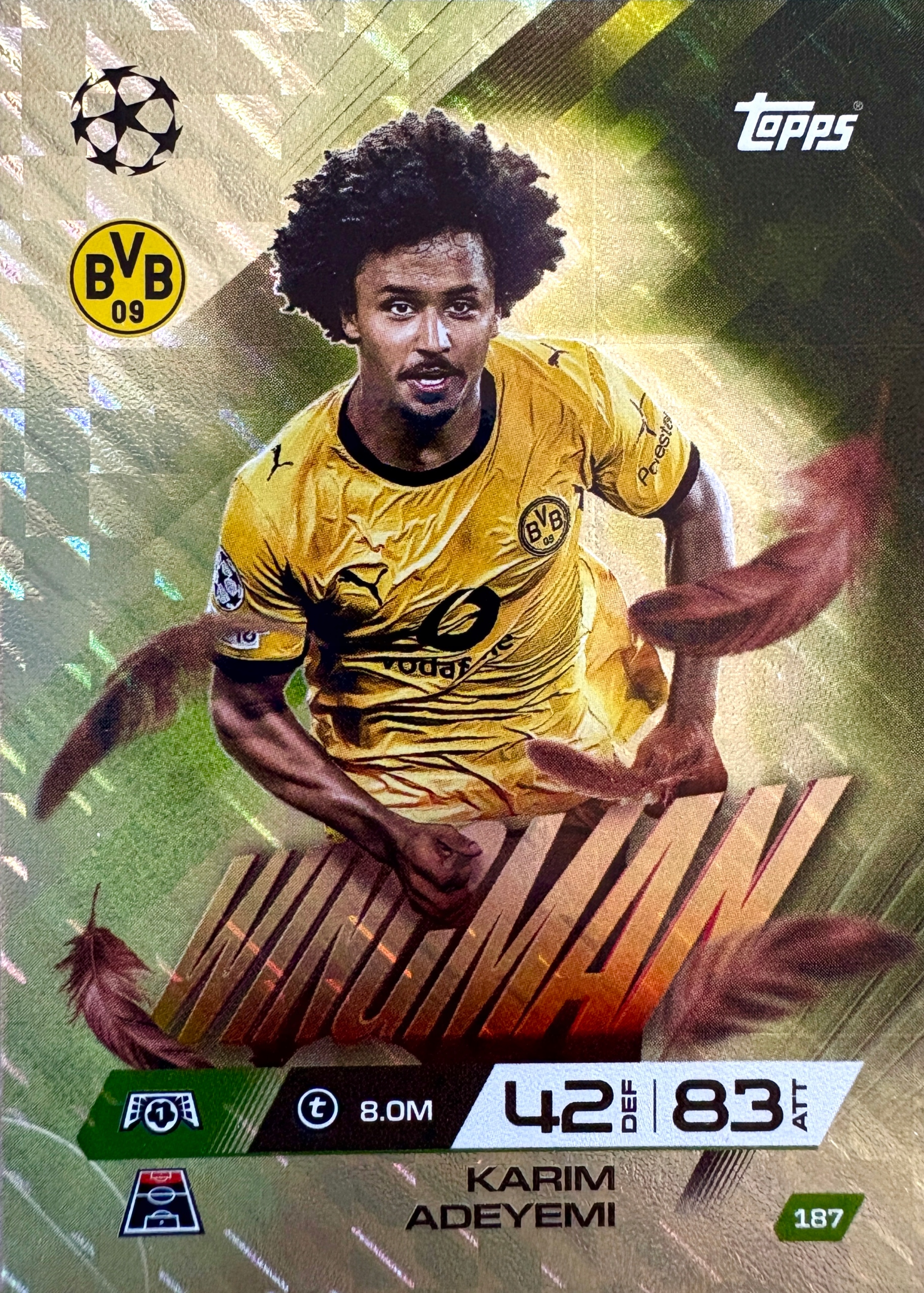 Topps Match Attax Extra 2025/26 2026 Wingman 187 Karim Adeyemi Dortmund