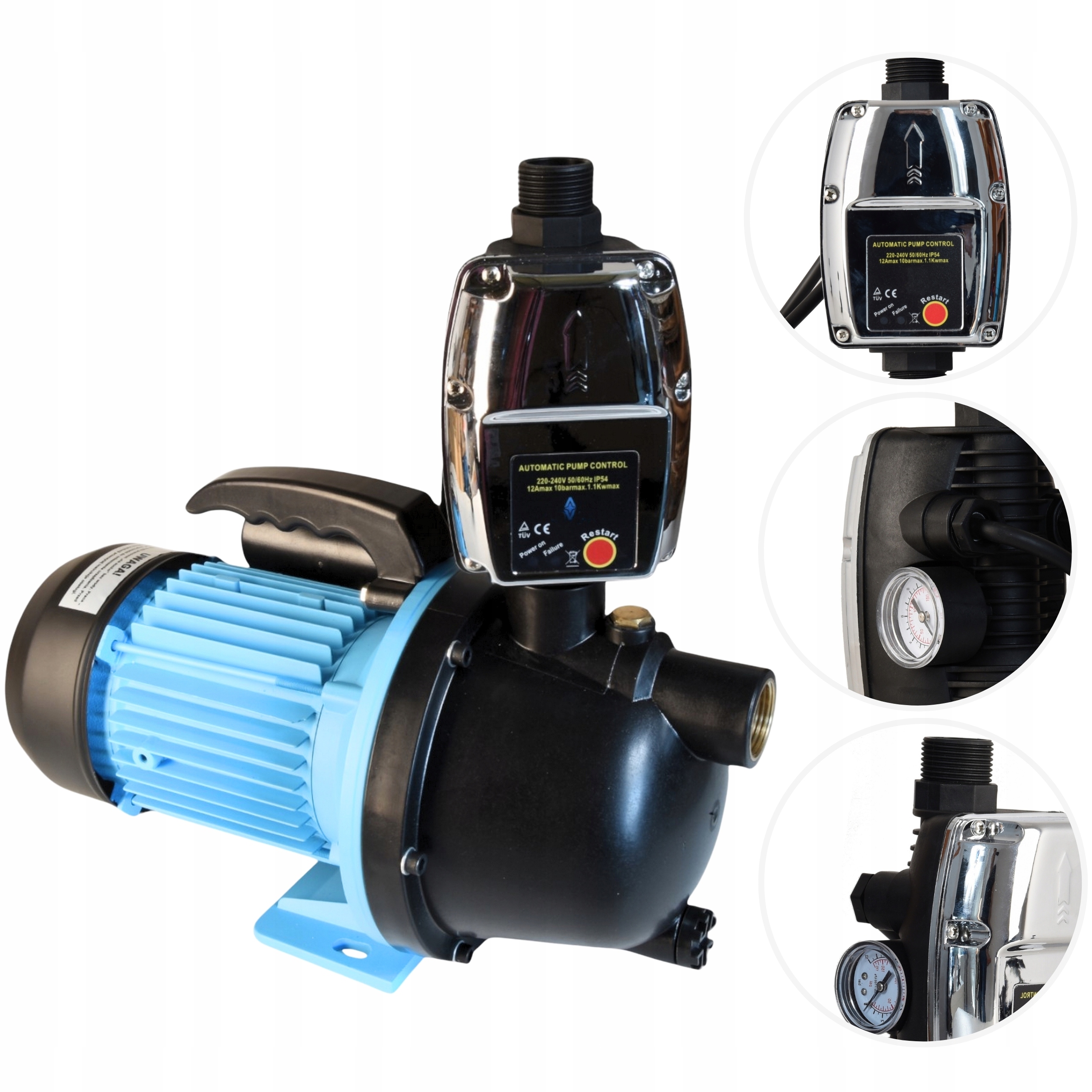 Záhradná Pumpa S Automatickým Vypínačom 550 W 50 L/min Pripravená Na Prevádzku