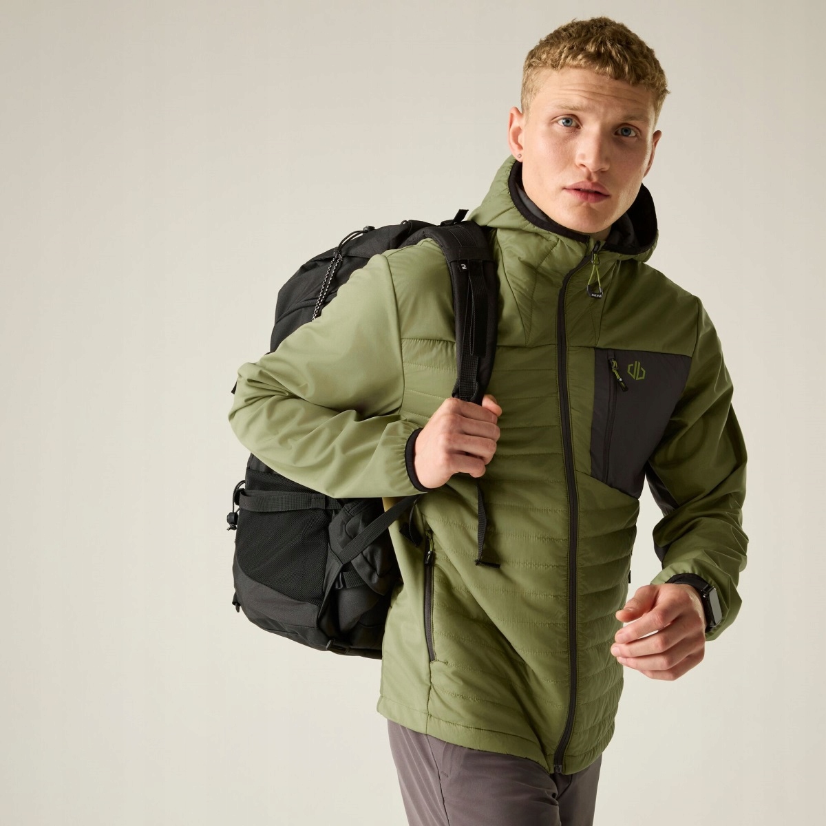 Męska kurtka hybrydowa softshell Dare2b Mountaineer zielona XXL