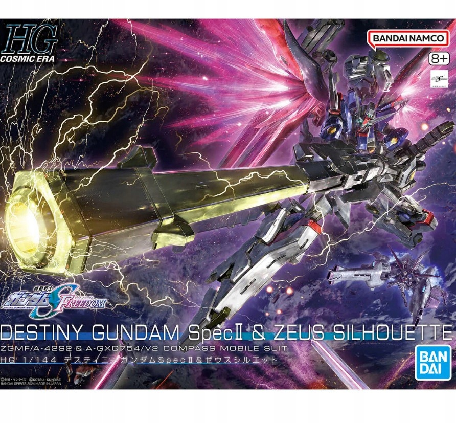 Gundam Hg 1/144 Destiny Gundam Spec II a silueta Zeuse Model Kit