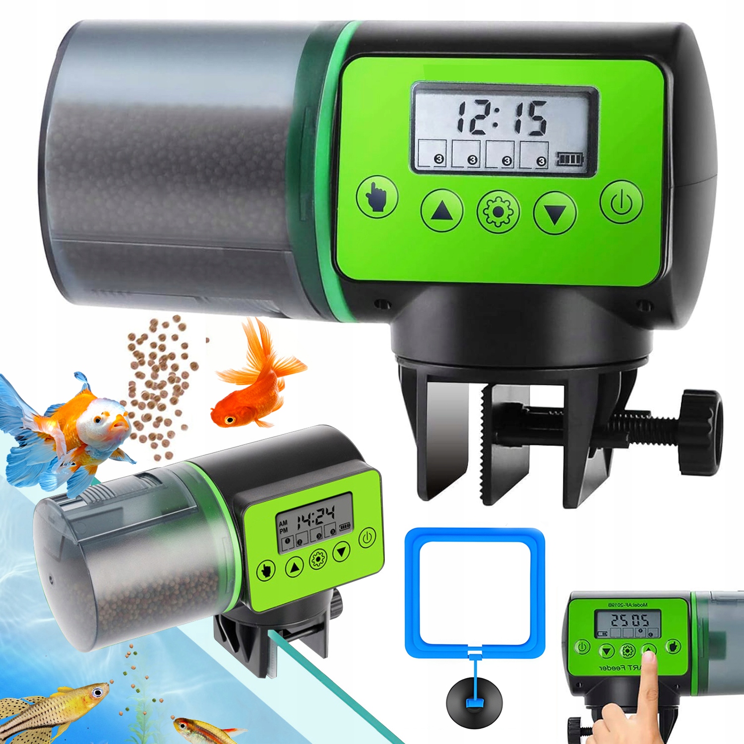 Levně Kompaktní Automatické Krmítko Pro Ryby, Tichý Provoz, Objem 200 ML S Časovačem
