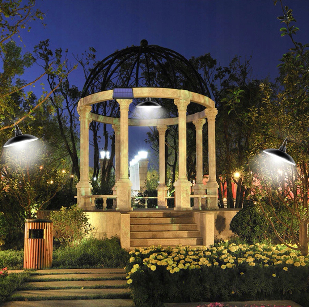 LAMPA SOLARNA x2 LED WISZĄCA ŻYRANDOL PILOT ZESTAW Zasilanie solarne