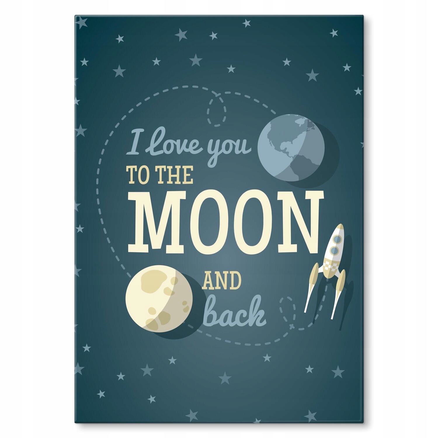 Kovový plakát Miluji jako na Měsíc Dárek 22 x 31 cm