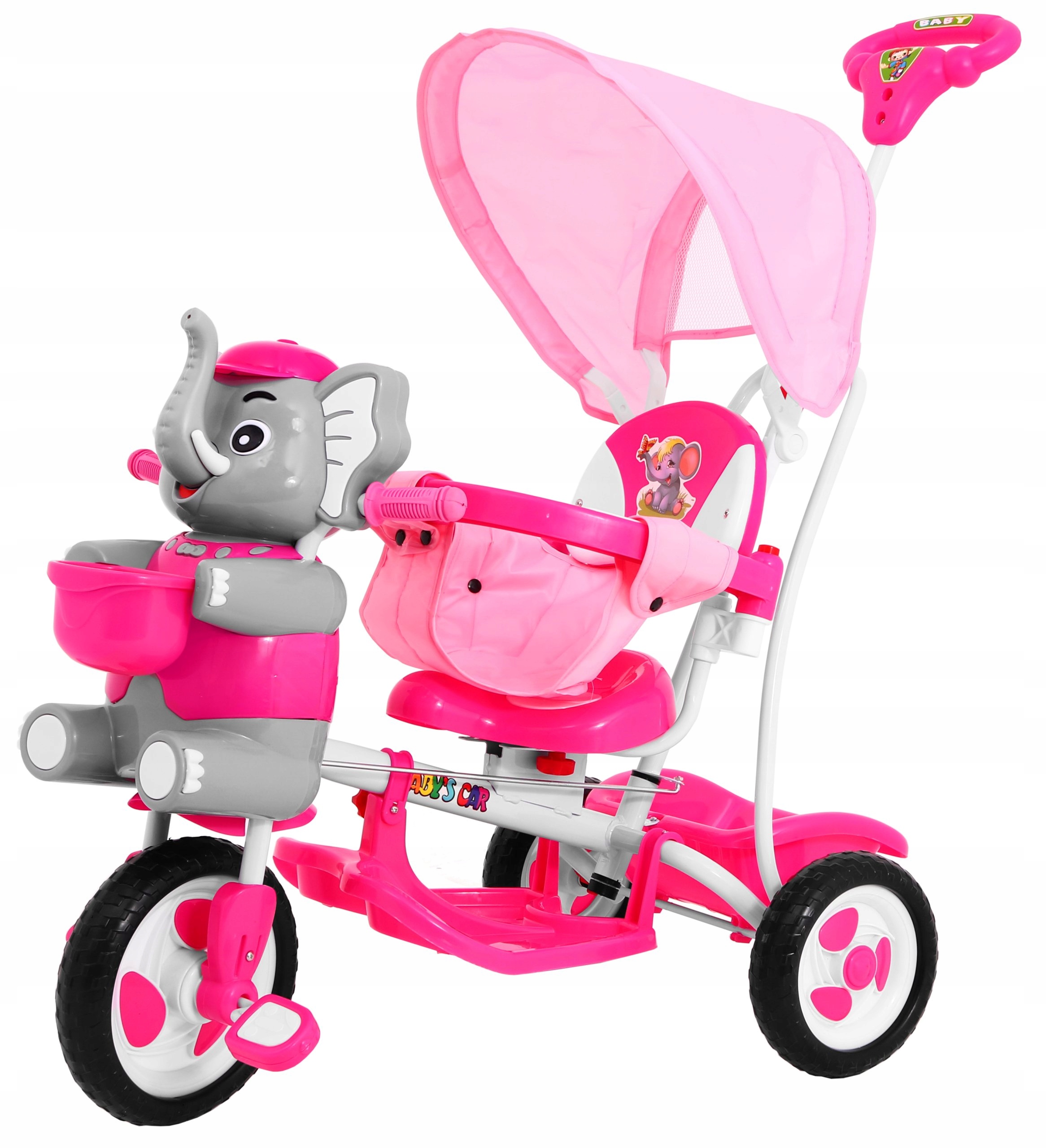 Rower trójkołowy różowy