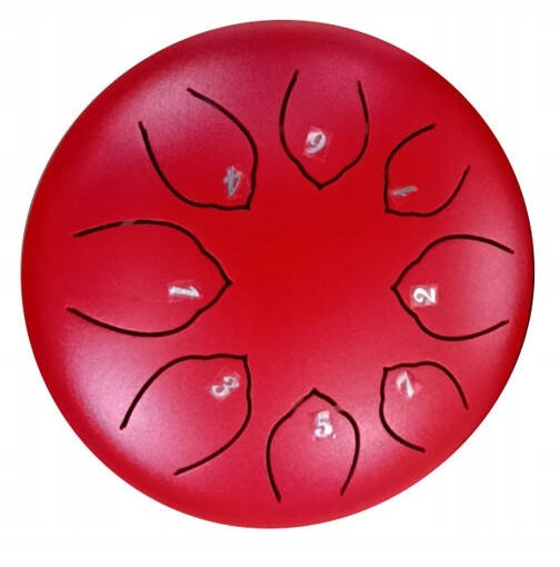 HLURU TOY8-6-RED TONGUE DRUM TANK HANDPAN