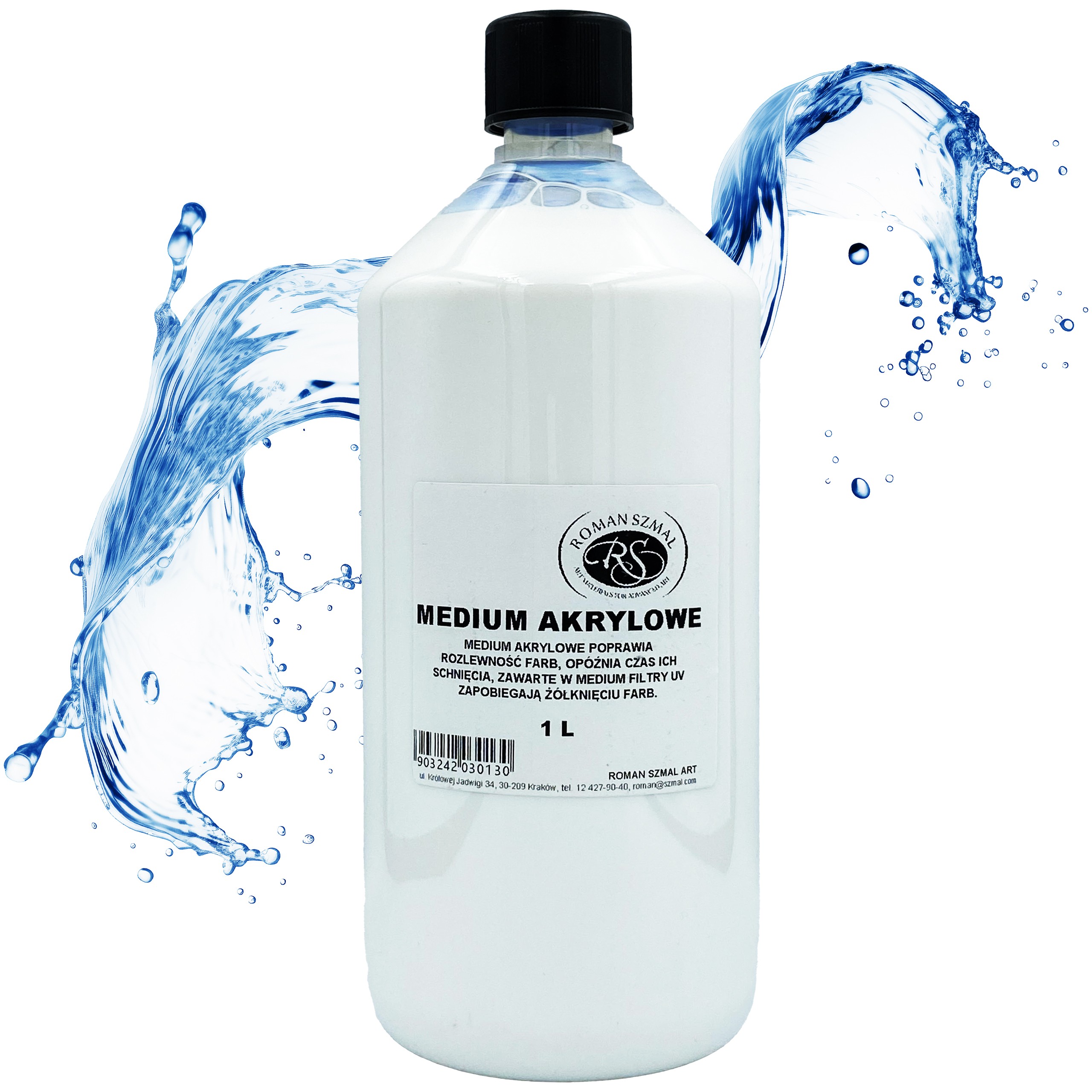 Akrylové médium zpomaluje vysychání barev ředí Roman Šmal 1000ml 1l
