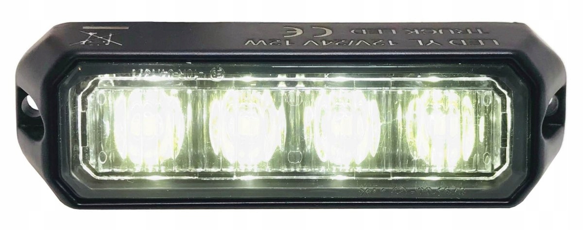 Stroboskop lampa błyskowa Biała 4 Led offroad lotnictwo tuning alarm 12-24v