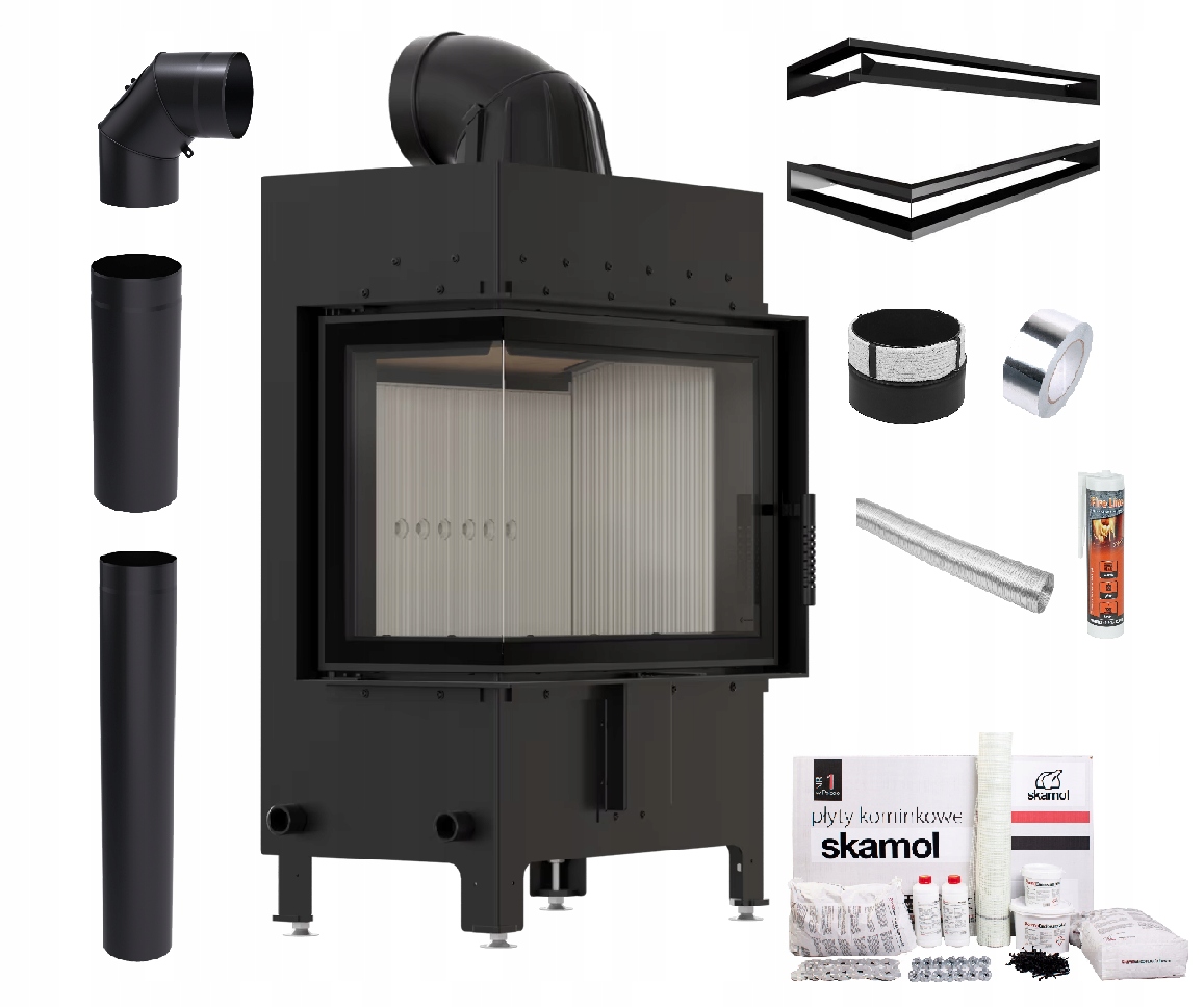 Krbová Vložka Lucy 12 kW Levá Ocelová Vzduchová Ekodesignová Sada