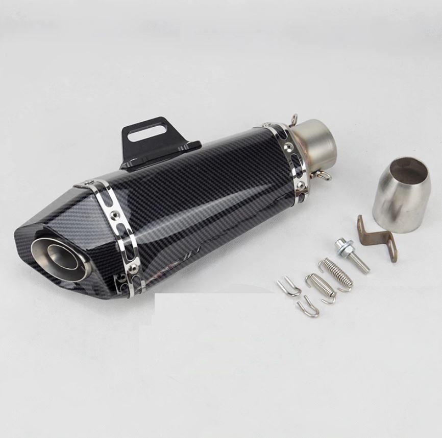 Motocyklový Tlmič čierny Univerzálny Nálepka Výfuk Koncovka