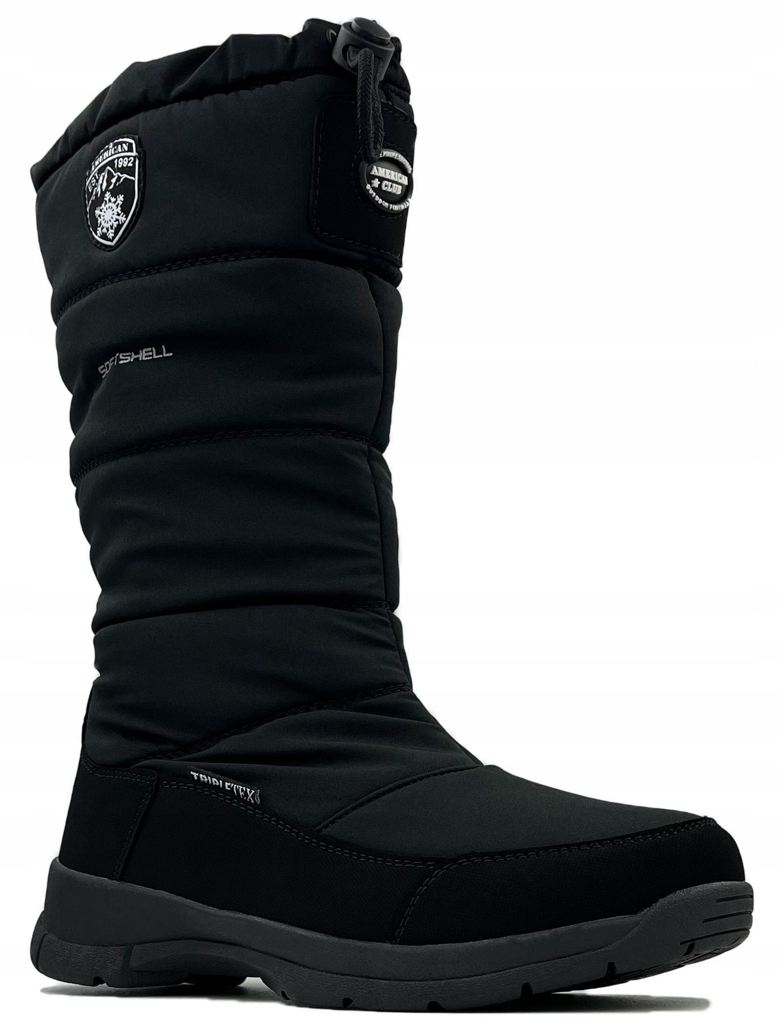 Damskie Śniegowce American Softshell Wodoodporne Suwak Czarne 37