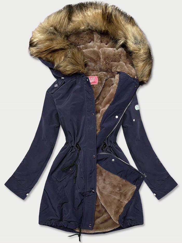 Zimní Parka Kožešina M-21506 Námořnická Modrá XL (42)