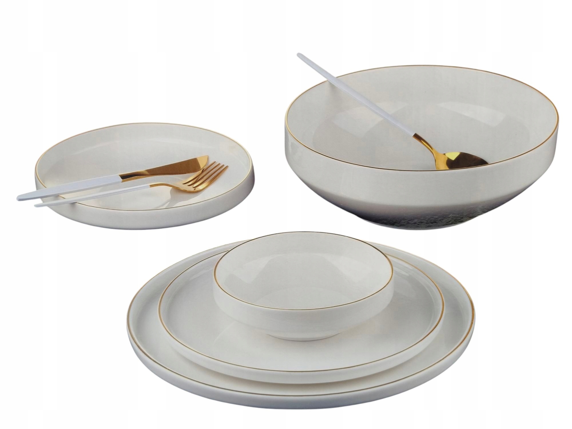 Moderný, elegantný obedový set Milano zdobený zlatom 25 el.