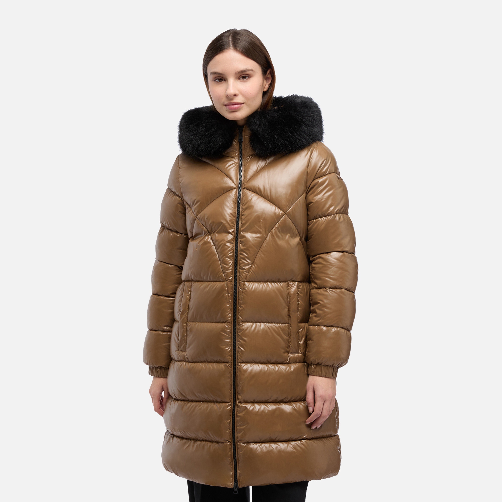 Geox Hnědá dámská parka Geox Backsie