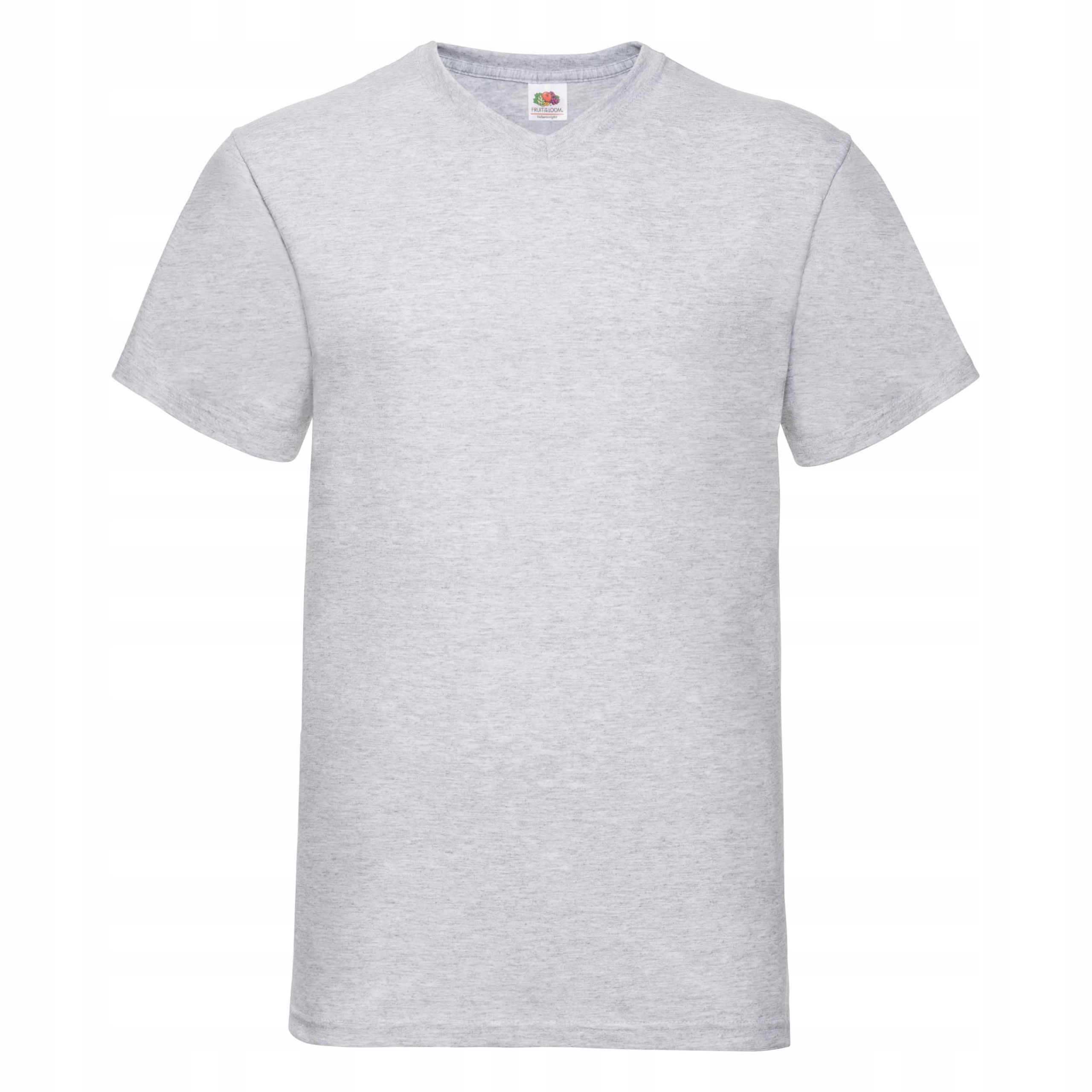 FRUIT OF THE LOOM T-SHIRT MĘSKI V HEATHER GREY L