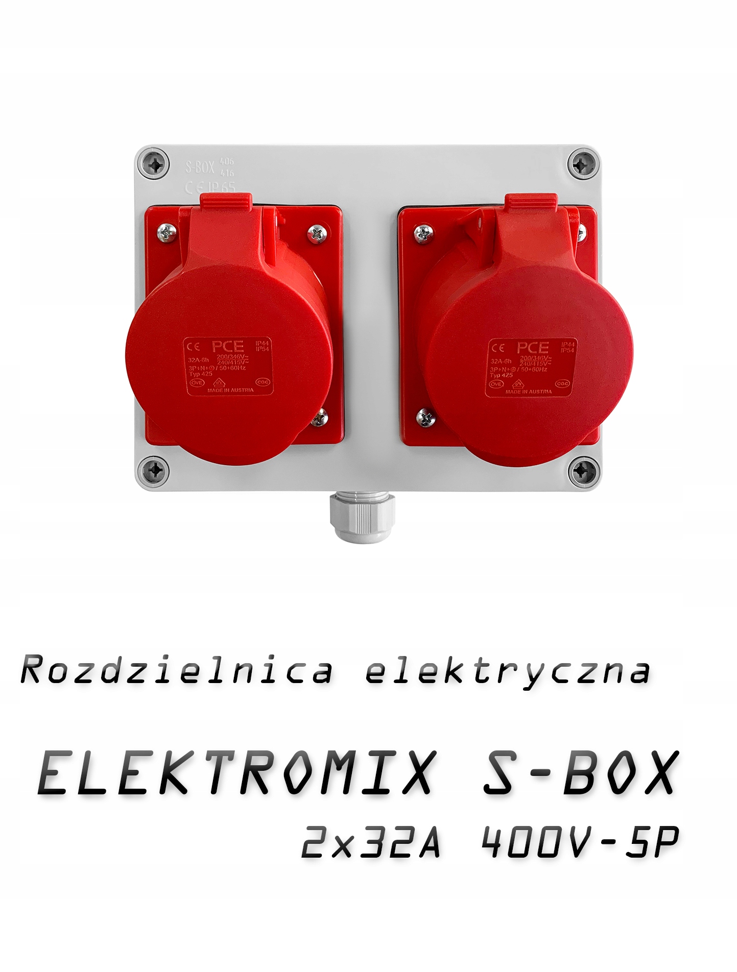 ROZDZIELNICA ELEKTRYCZNA GNIAZDA 2x32A 5P 400V Stopień ochrony IP IP54