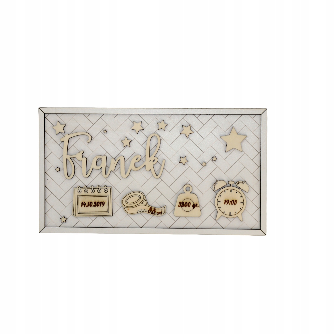 

Metryczka drewniana obraz ramka chrzest