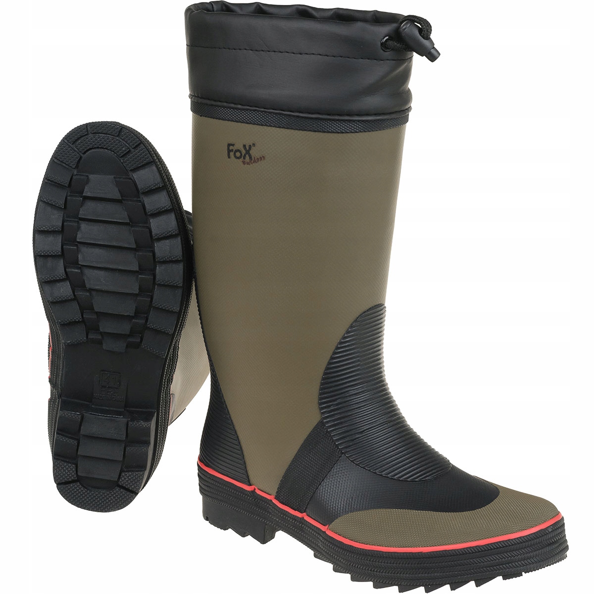 Holínky Celoroční gumáky Fox Outdoor Dámské Pánské Olivové na houby 42