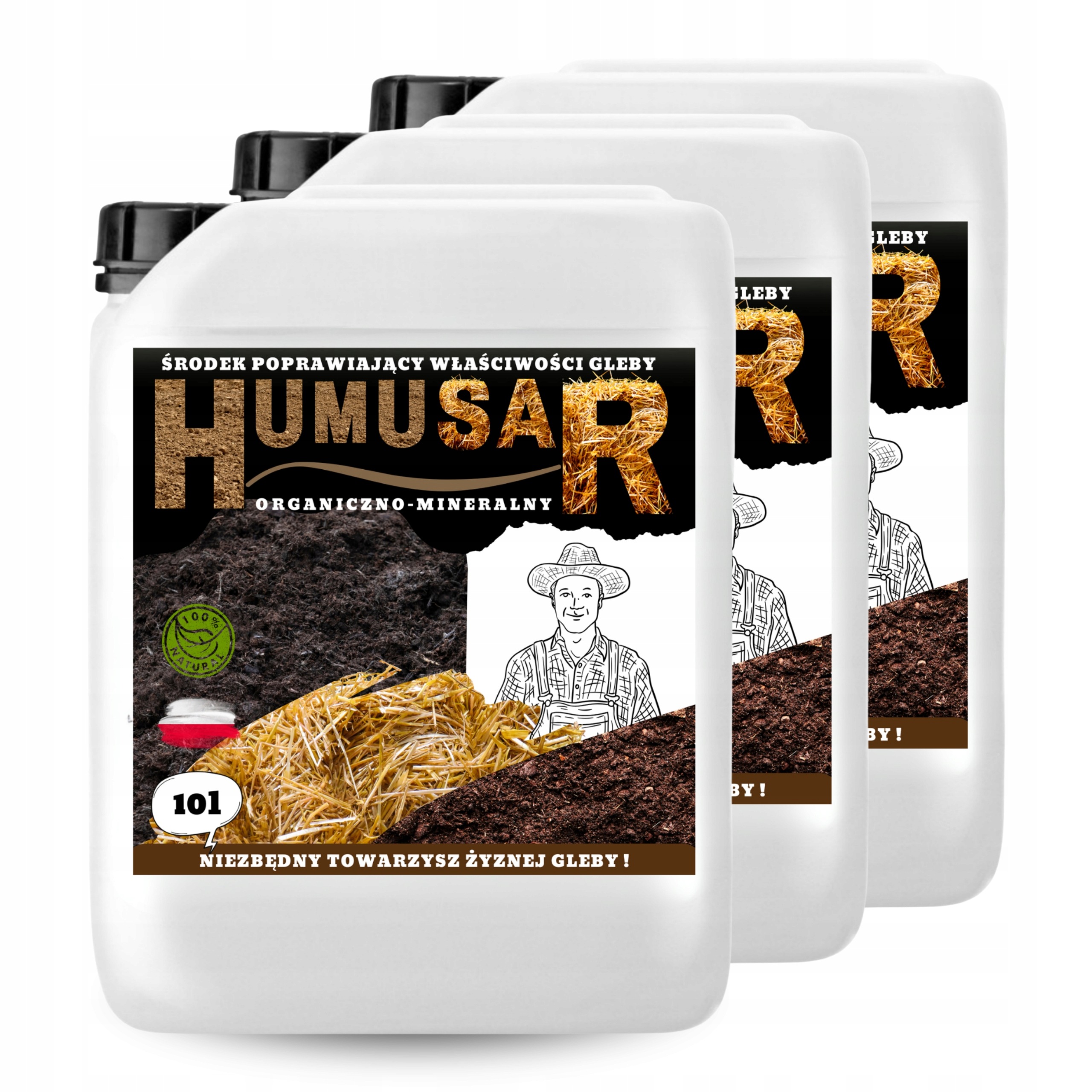 3x Organické Huminové Kyseliny Ekologické Mikoryza Trichoderma 10L/Hektar