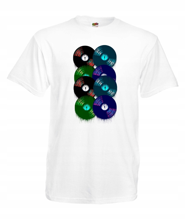 

XXXL Koszulka Męska Vinyle Winyl Retro Płyty Wzory