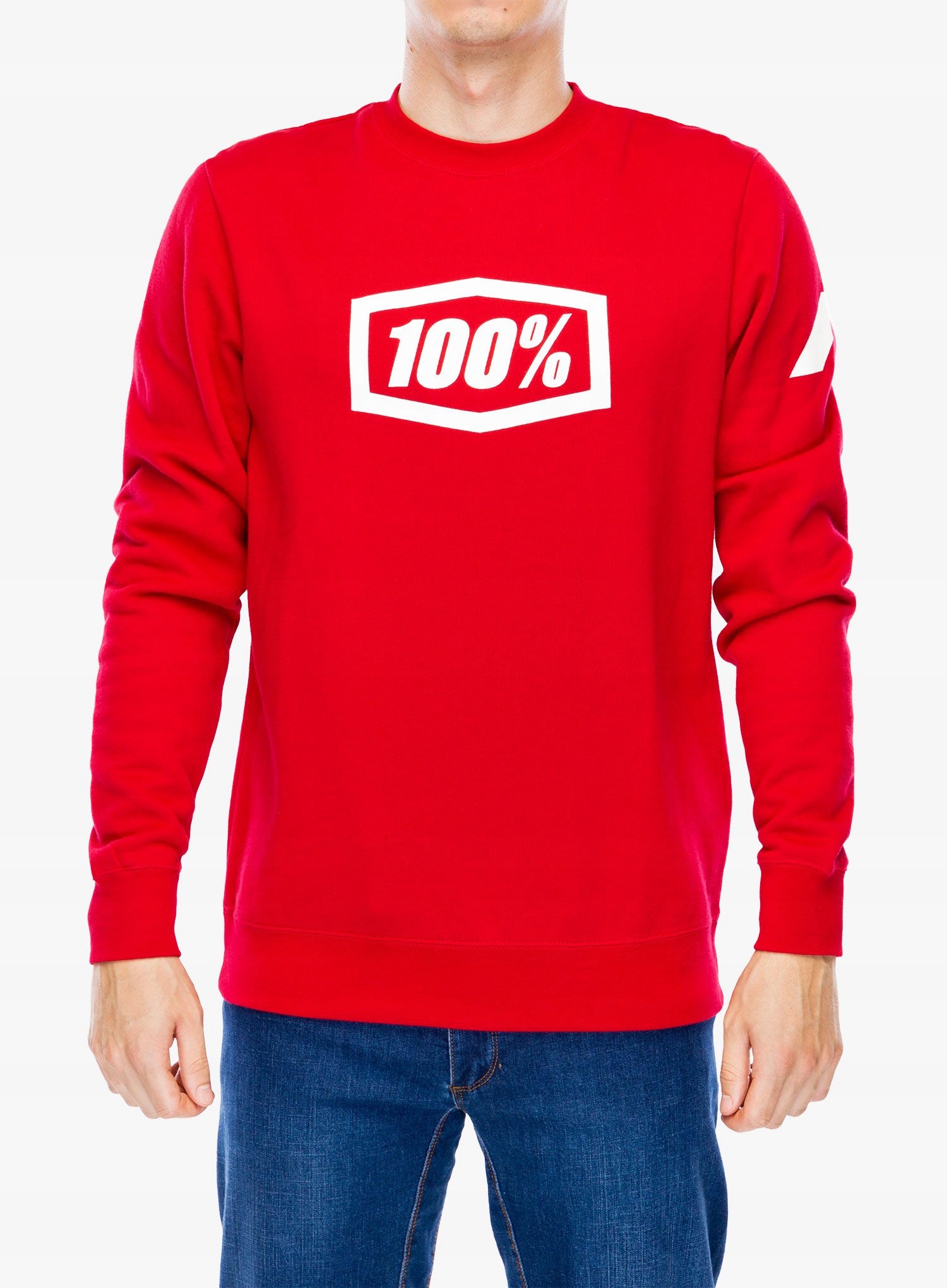 Flísová mikina 100% Mikina Pullover Crewneck tmavě červená L