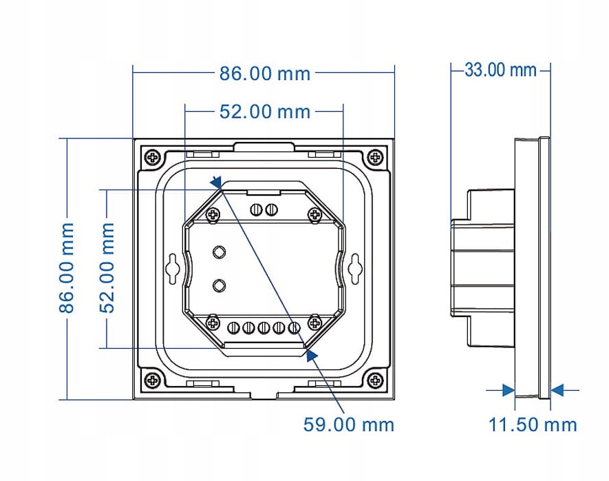 T12-1(B) Panel LED RF+DMX512 CCT Dotykowy 4-Strefowy SKYDANCE EAN (GTIN) 5905031134241