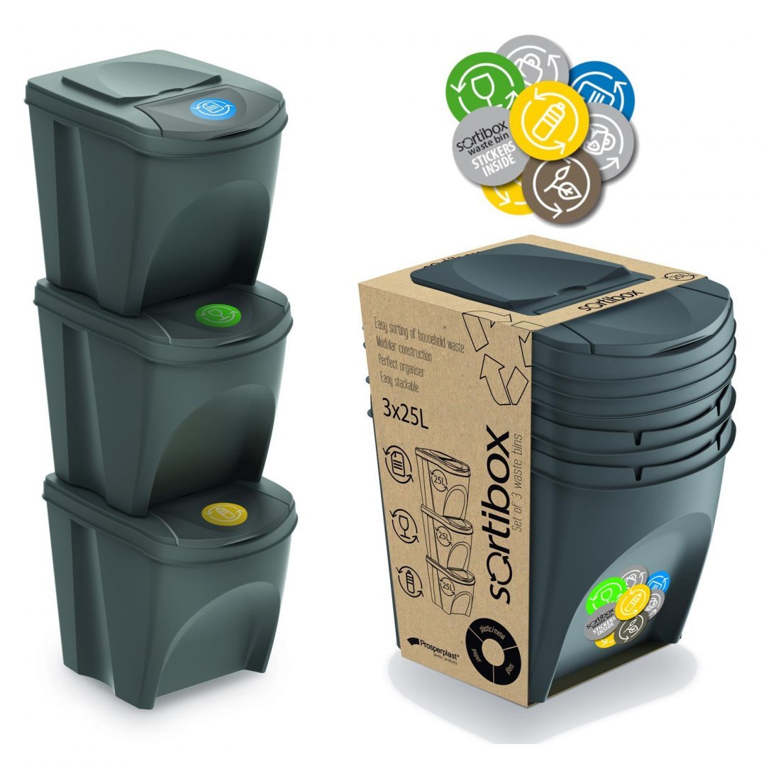 Odpadkový koš plastový Prosperplast 25 l šedý