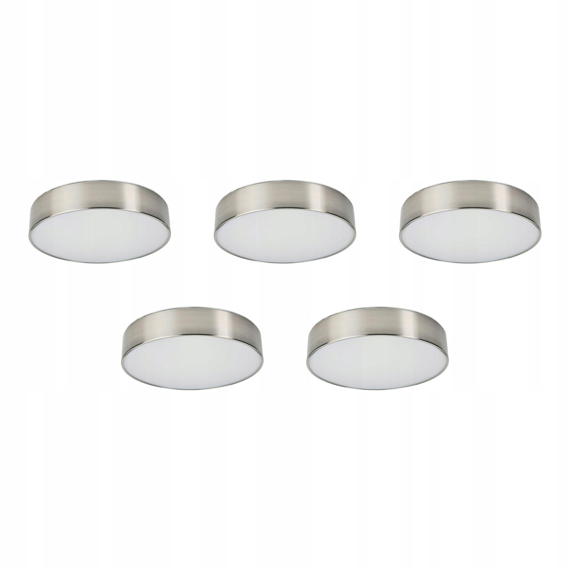 5 szt. Virrmo Lampa sufitowa Led niklowano 36 cm 800 lm