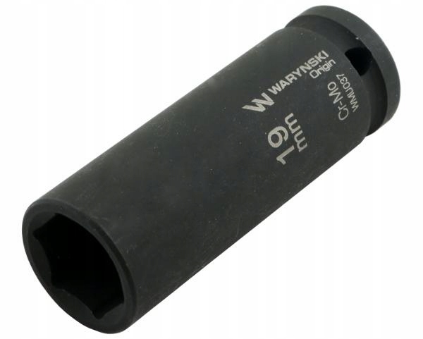 Nasadka udarowa sześciokątna długa 1/2". 19 mm. CrMo. Din 3129. Waryński