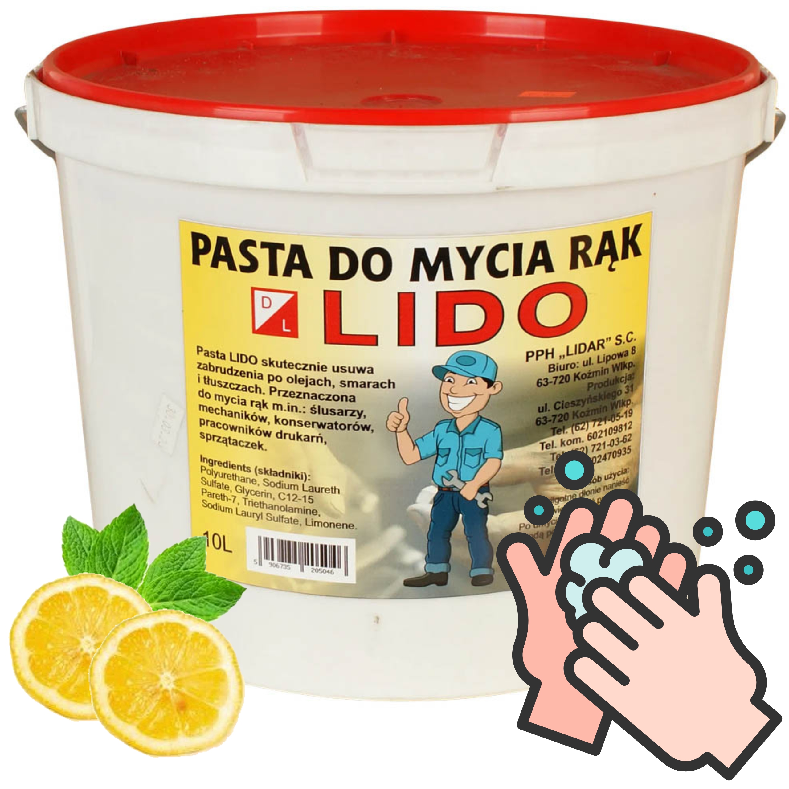 Pasta Do Mycia Rąk Bhp Dla Mechaników Piaskowa Mocna 10L Lido