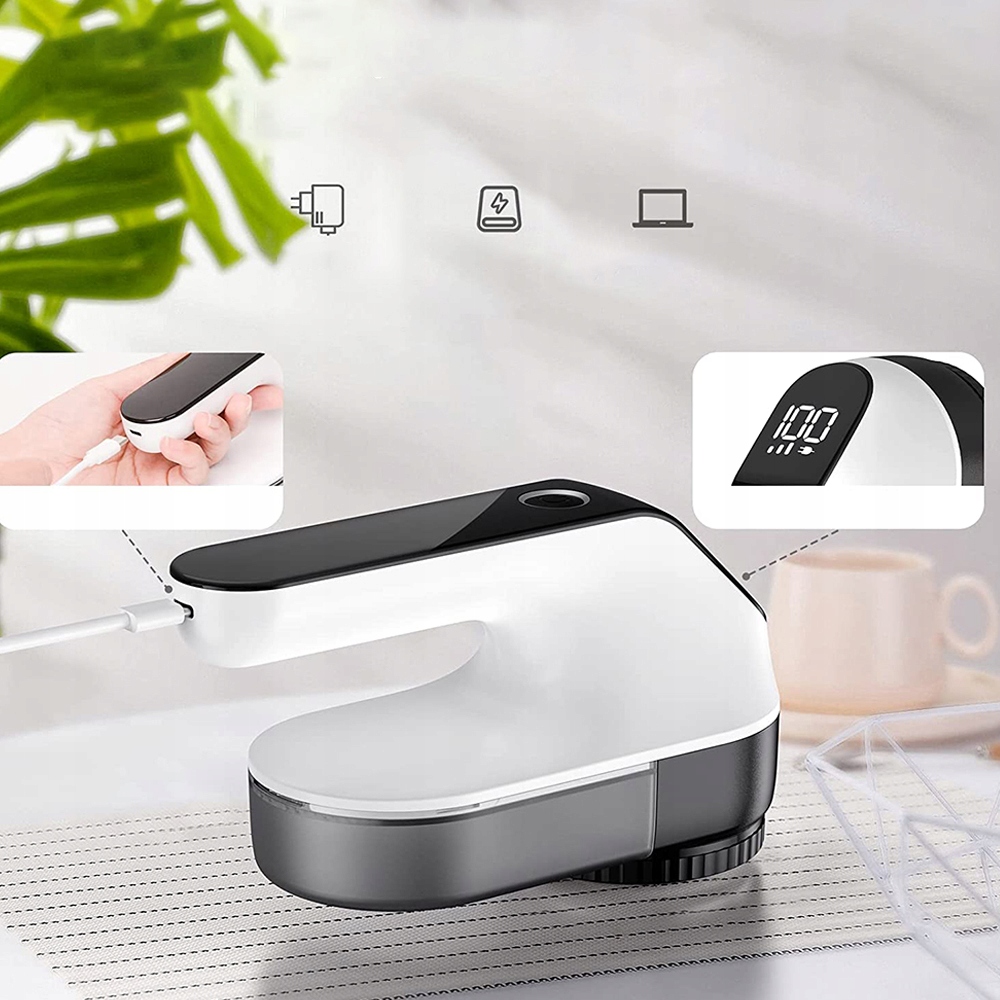 MINI GOLARKA MASZYNKA DO UBRAŃ SWETRÓW TAPICERKI + 6 OSTRZY 2000mAh USB-C Moc 5 W