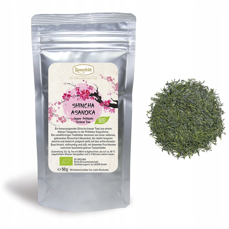 Shincha Asanoka Bio 50g Ronnefeldt japońska zielona herbata liściasta
