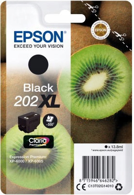 Epson singlepack,Black 202XL,Premium Ink,XL