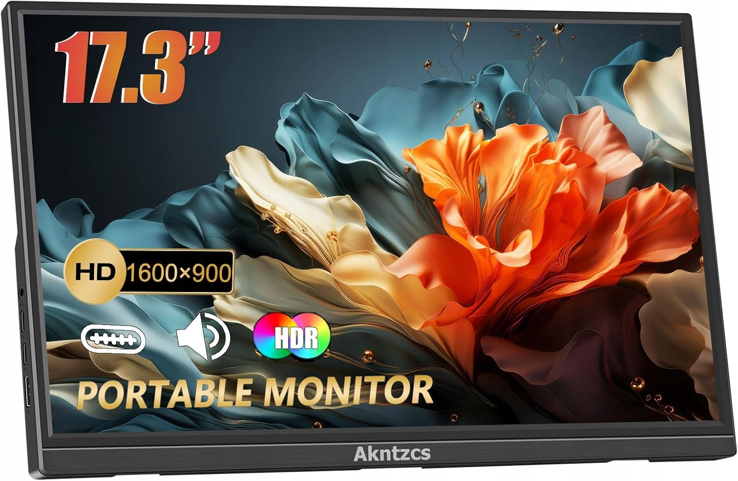 Přenosný monitor 17,3 palců 44 cm Hd Usb-c Hdmi druhý displej notebook pro Xbox Pc